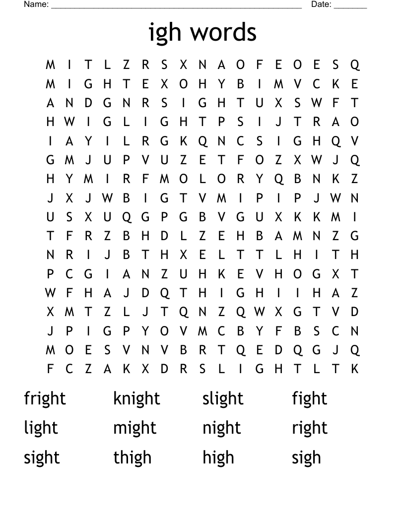 igh words  Word Search