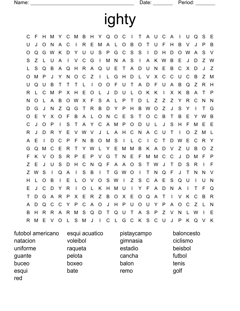 ighty Word Search