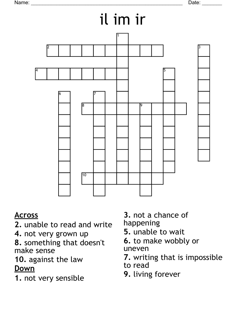 il   im   ir Crossword