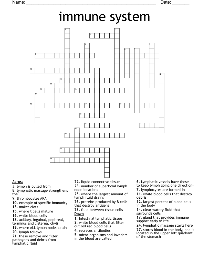 immune system Crossword
