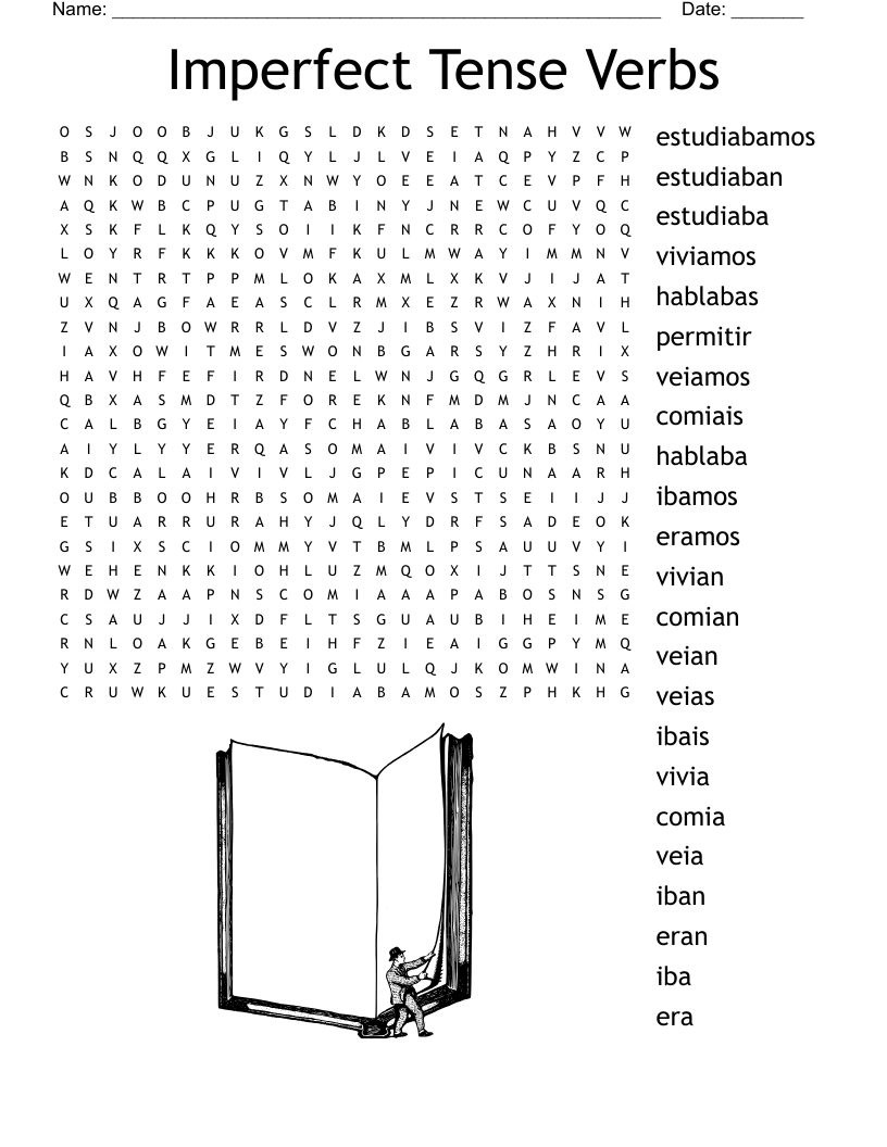 Imperfect Tense Verbs Word Search