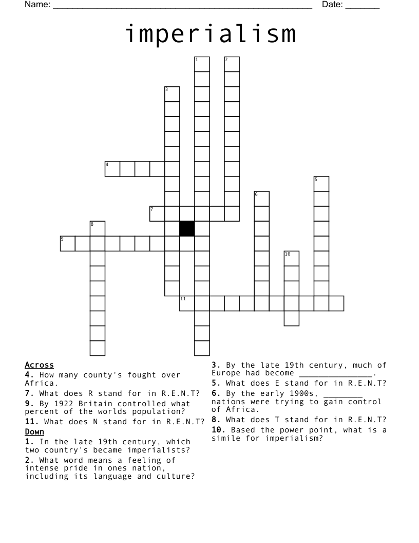 imperialism Crossword