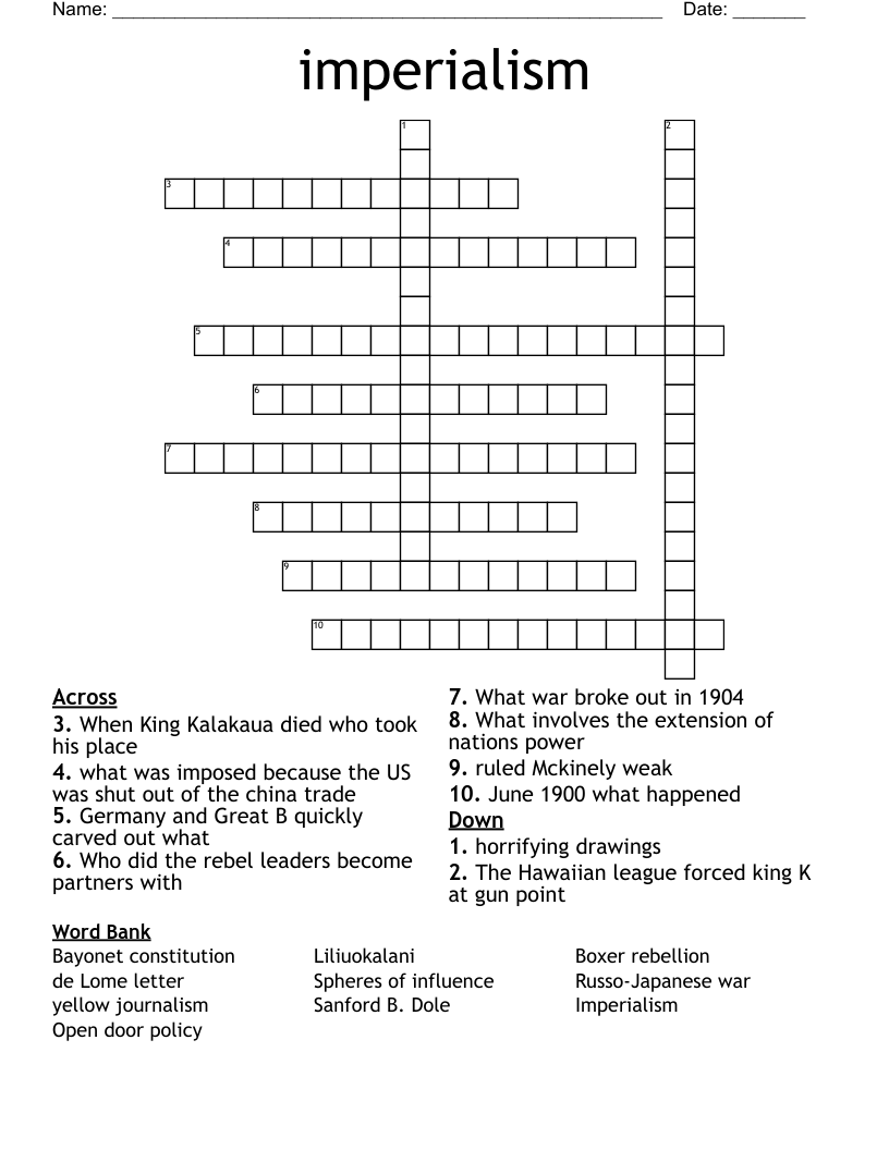 imperialism  Crossword