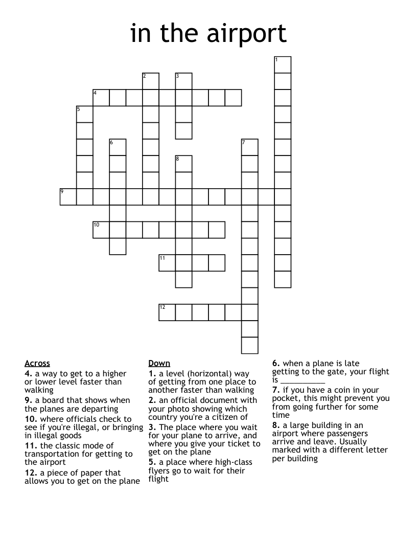 in the airport Crossword