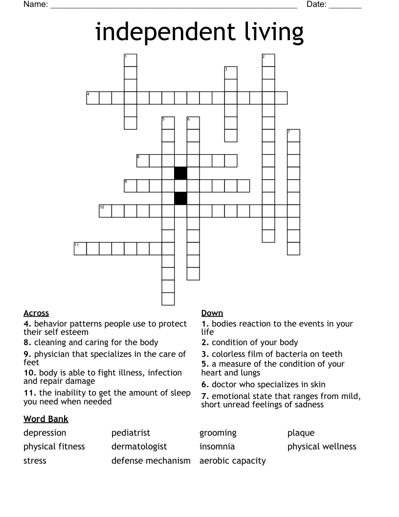independent living Crossword