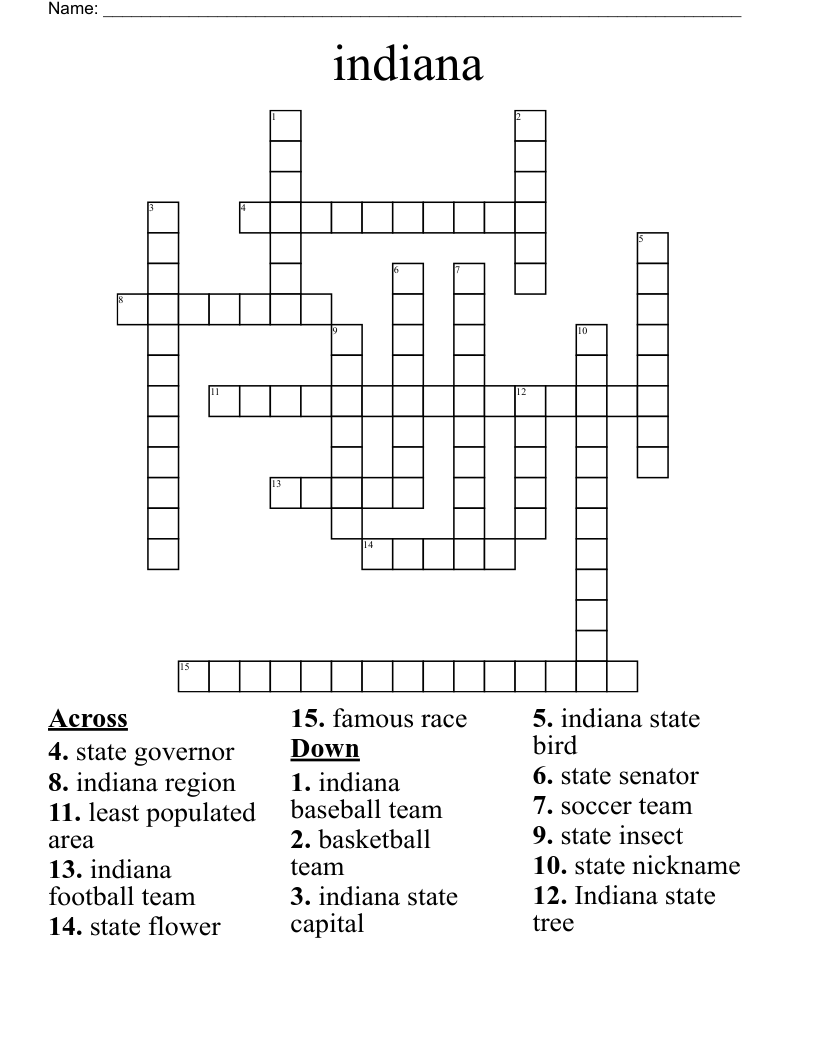 indiana Crossword