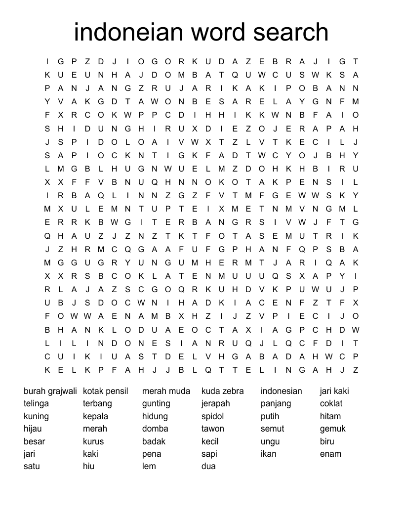 indoneian word search