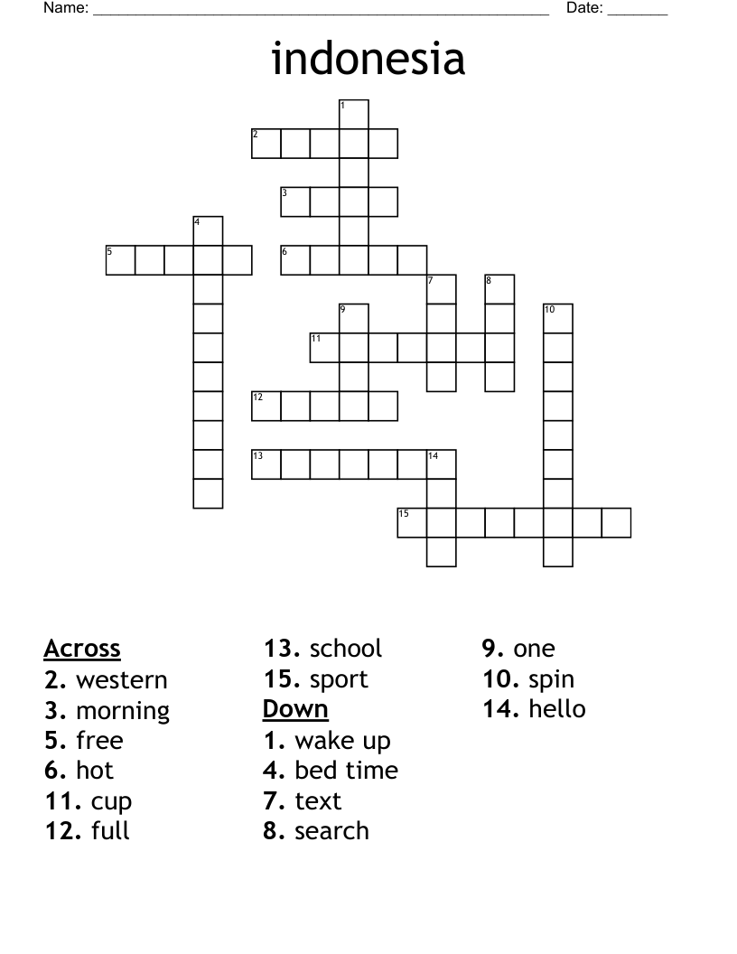 indonesia Crossword