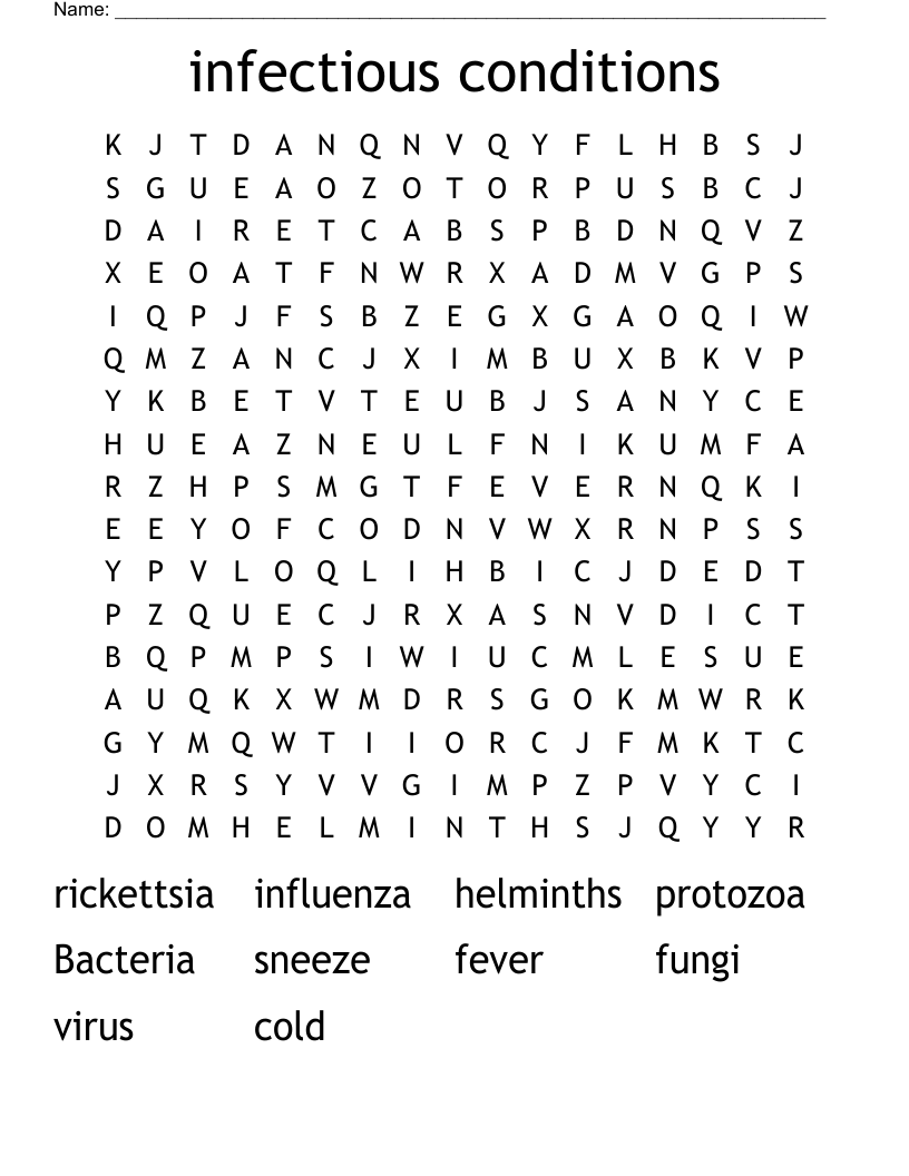 infectious conditions Word Search