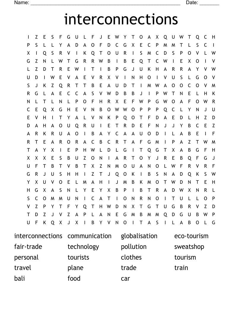 interconnections Word Search