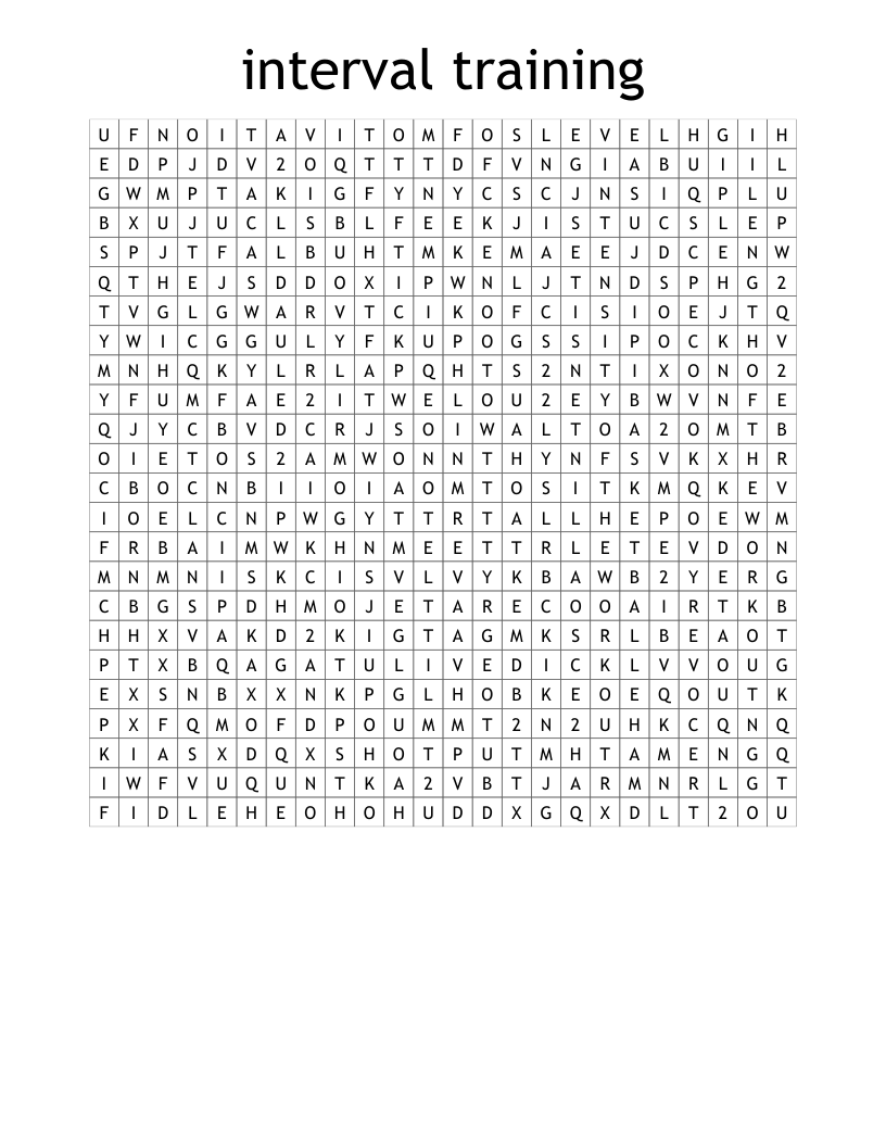 interval training  Word Search
