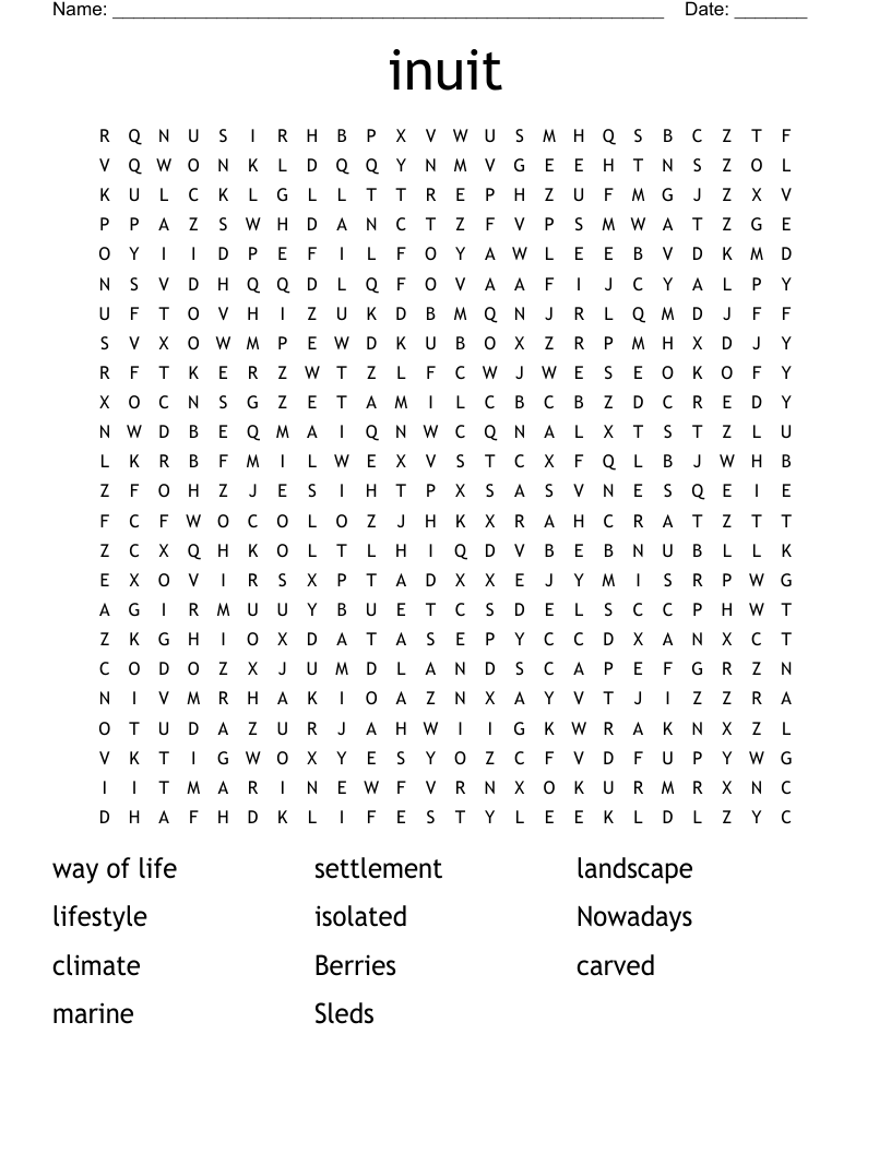 inuit Word Search