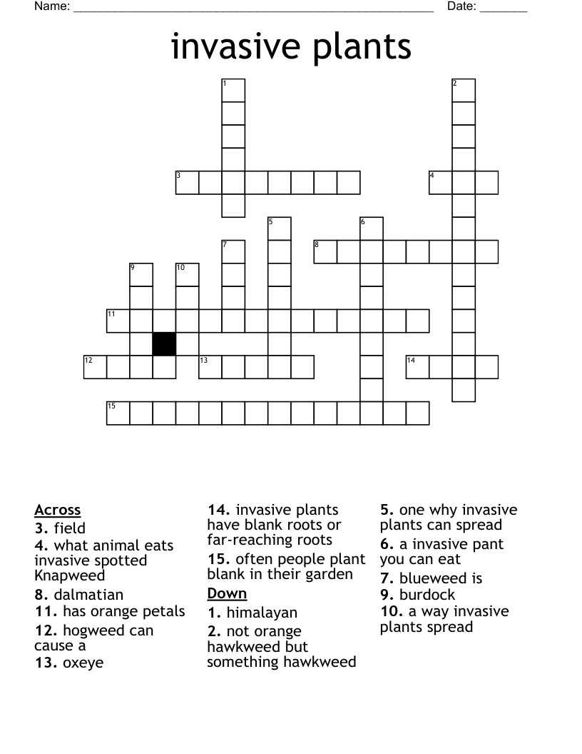 invasive plants Crossword