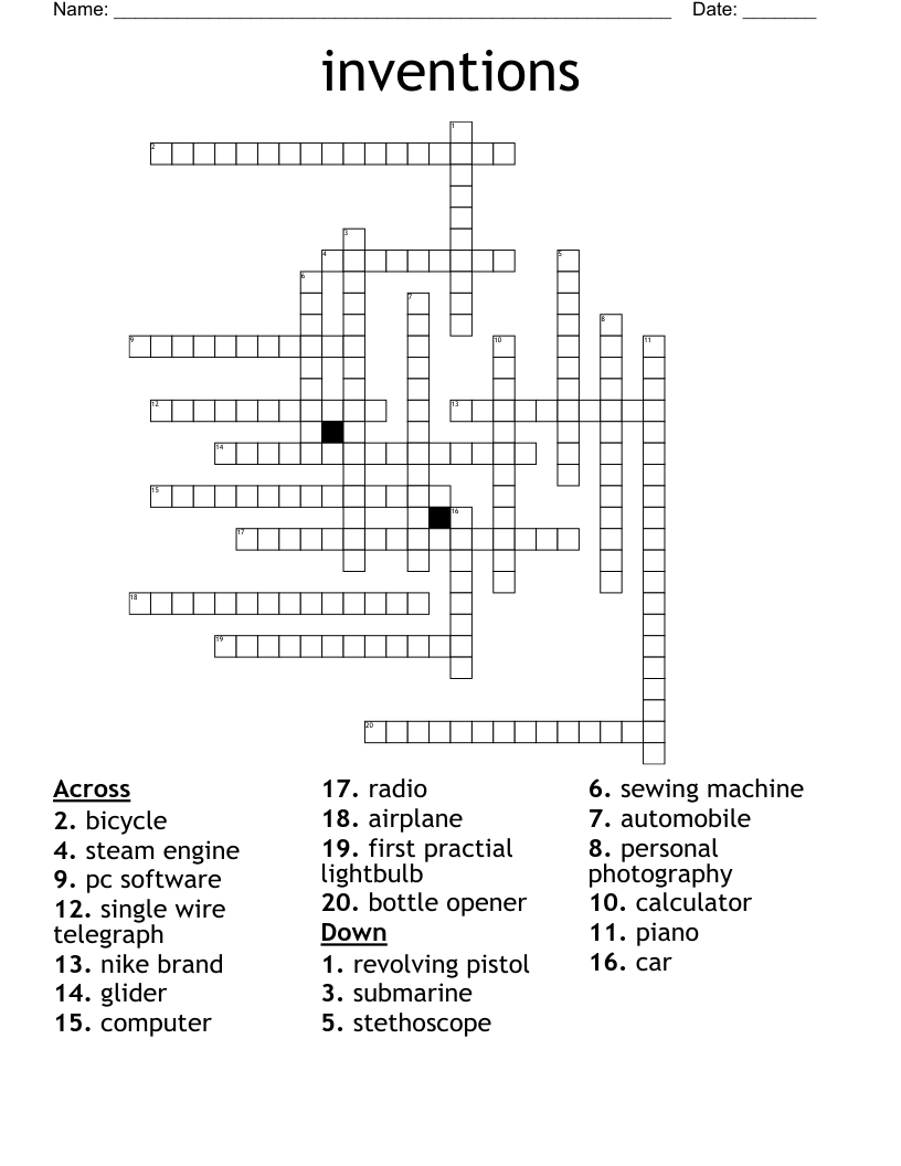 inventions Crossword
