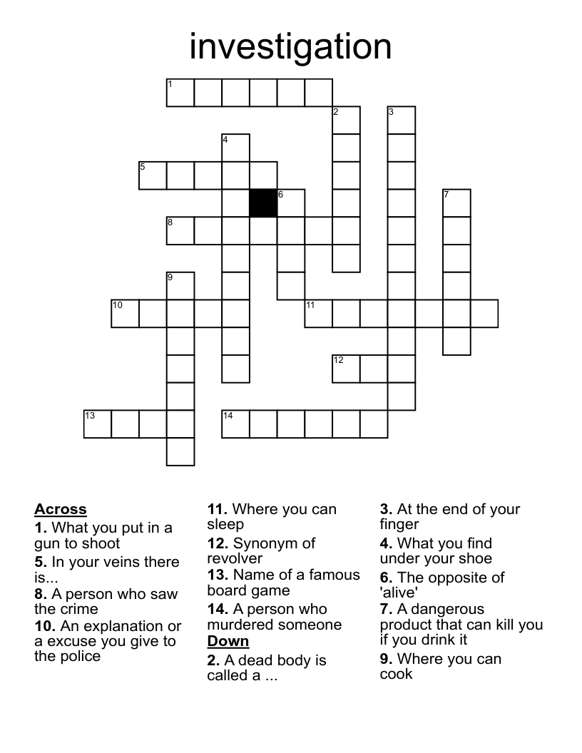 investigation Crossword