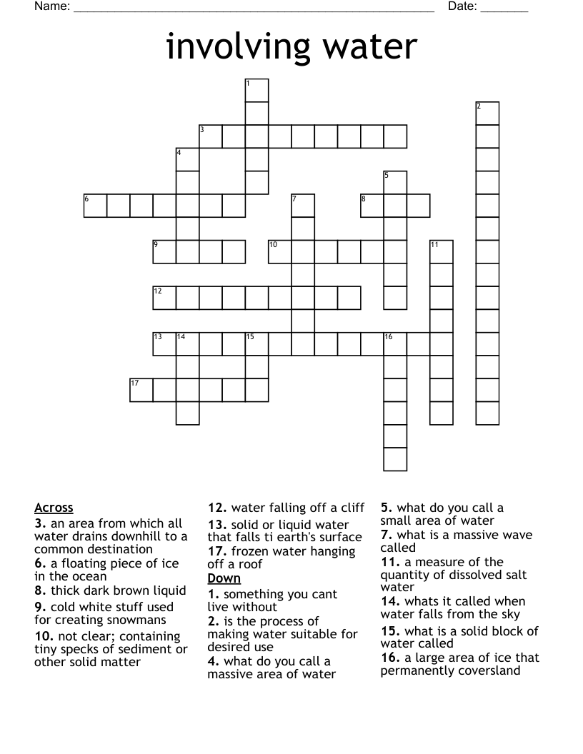 involving water Crossword