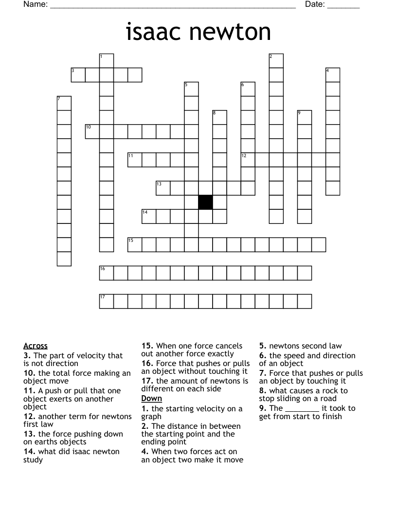 isaac newton Crossword