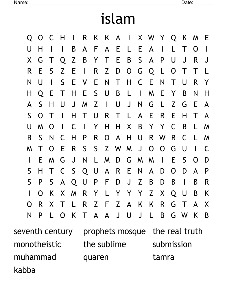 islam Word Search