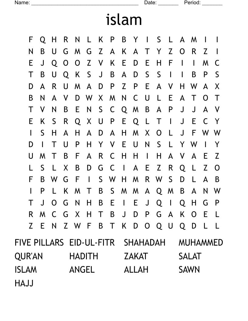 islam Word Search