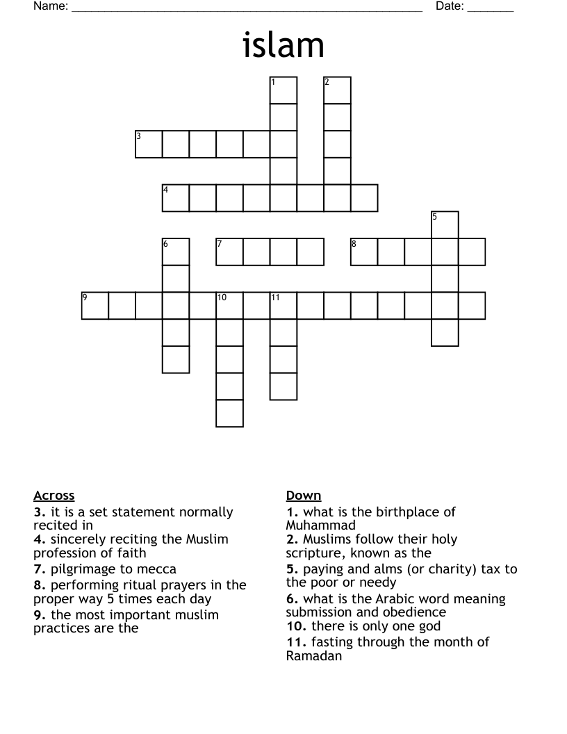 islam Crossword