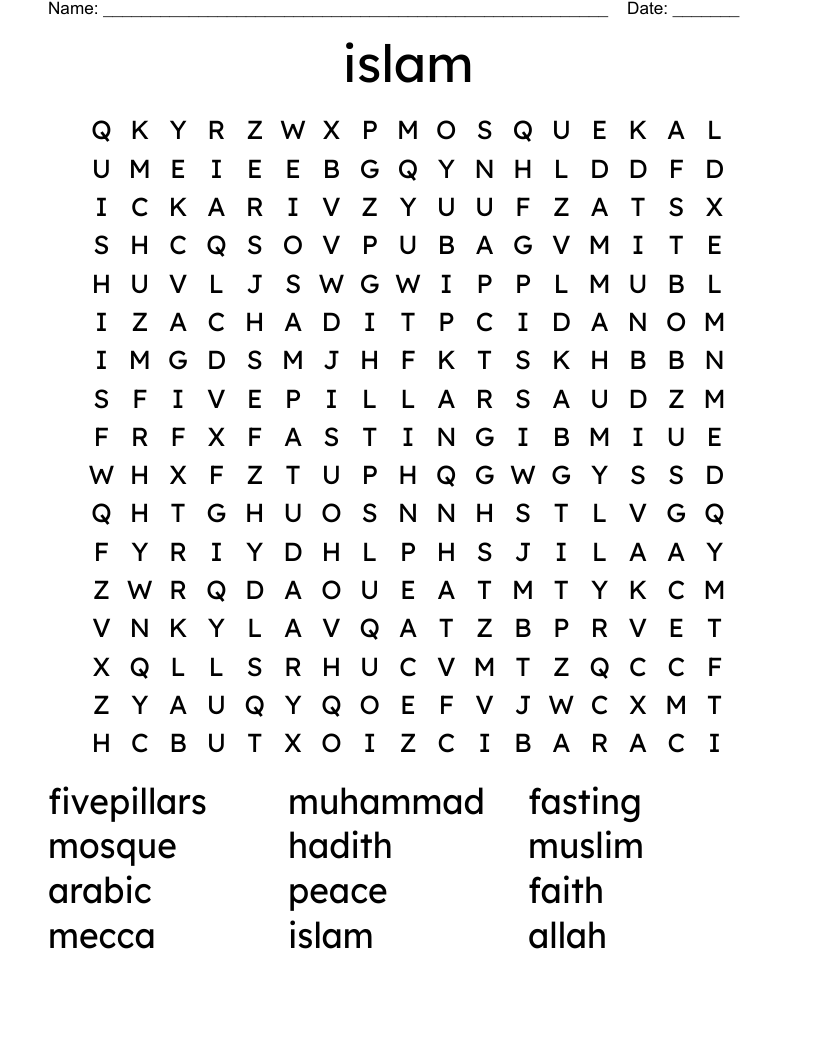 islam Word Search
