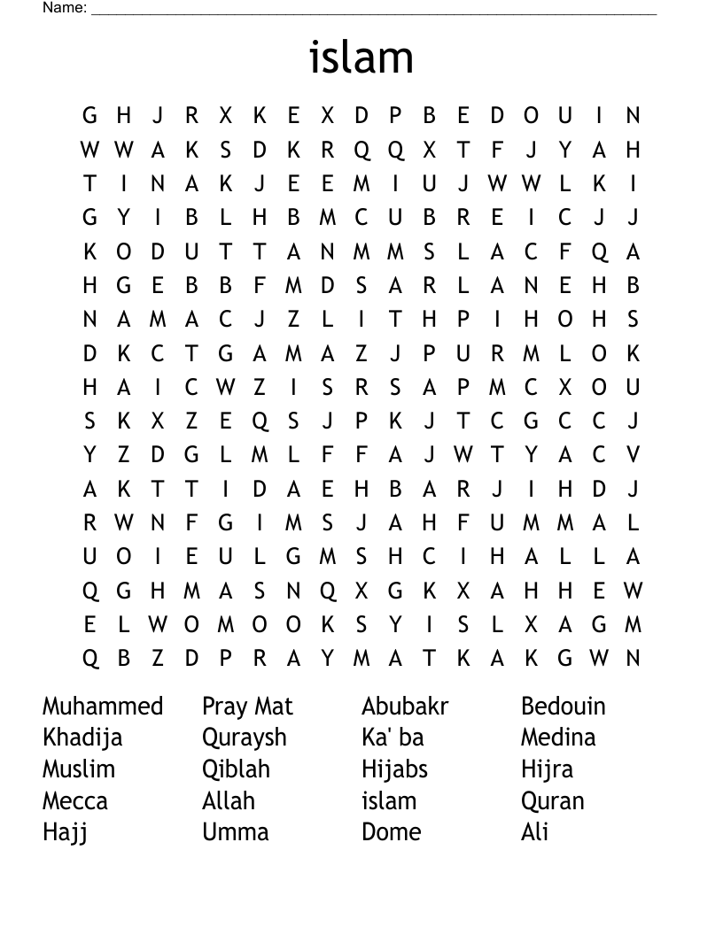 islam Word Search