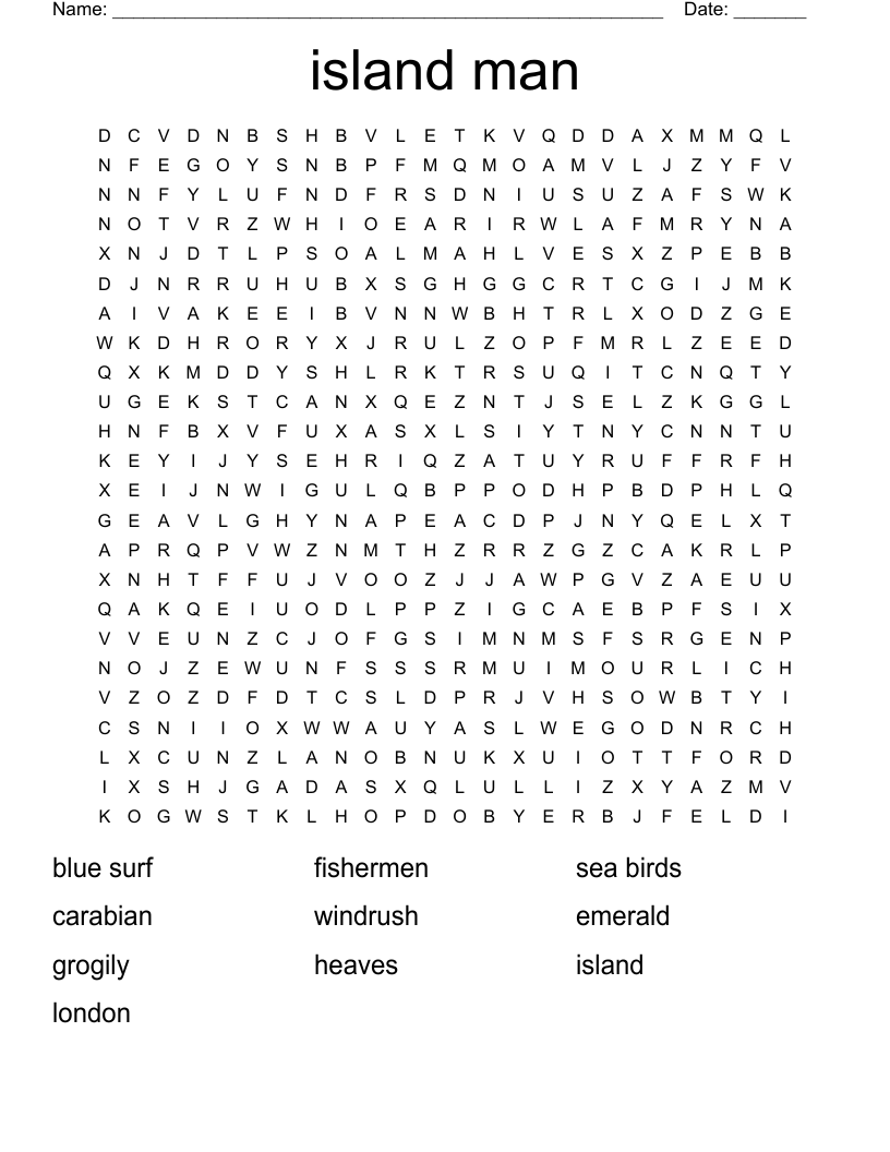 island man Word Search