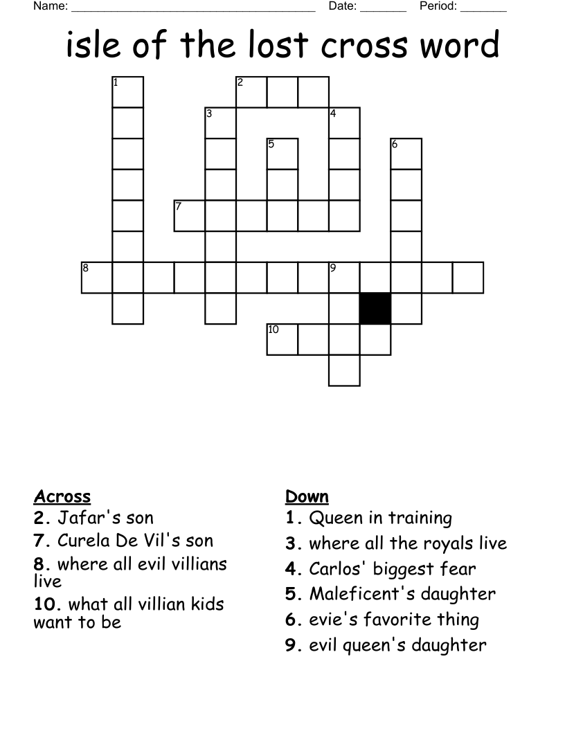 isle of the lost cross word 