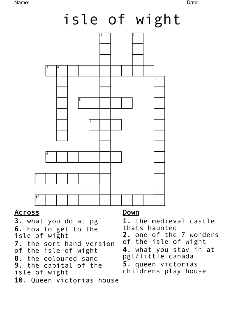 isle of wight Crossword