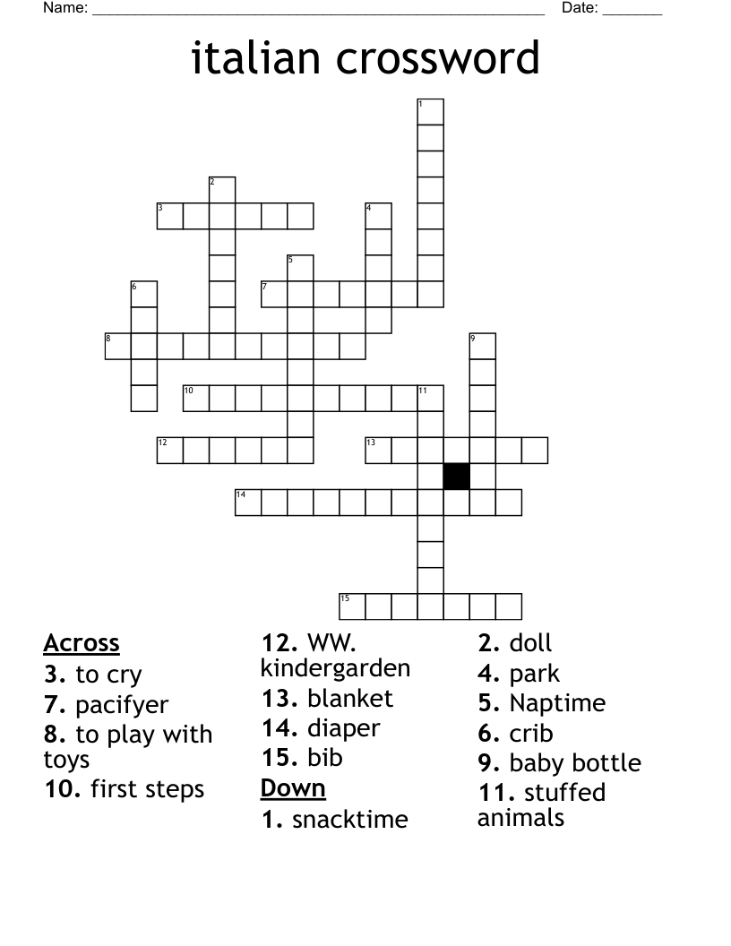 italian crossword