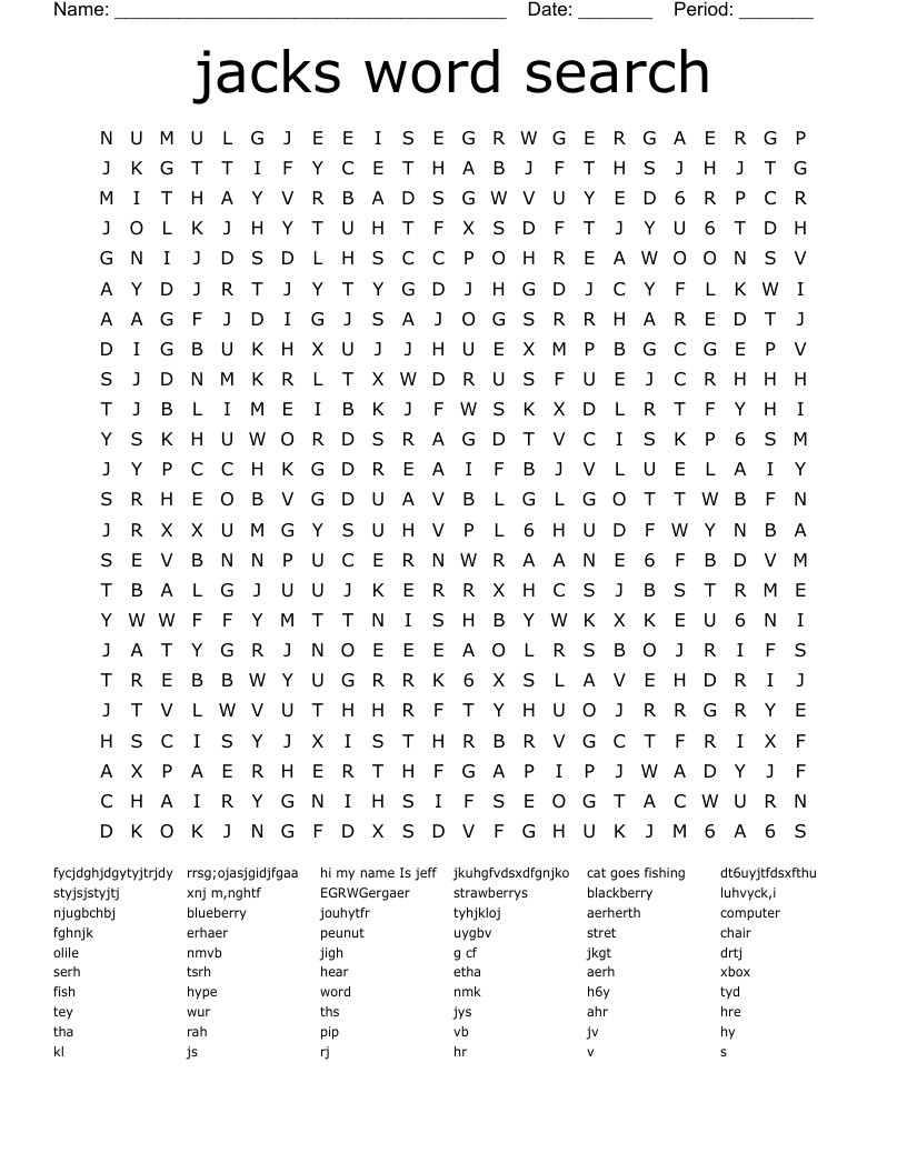 jacks word search