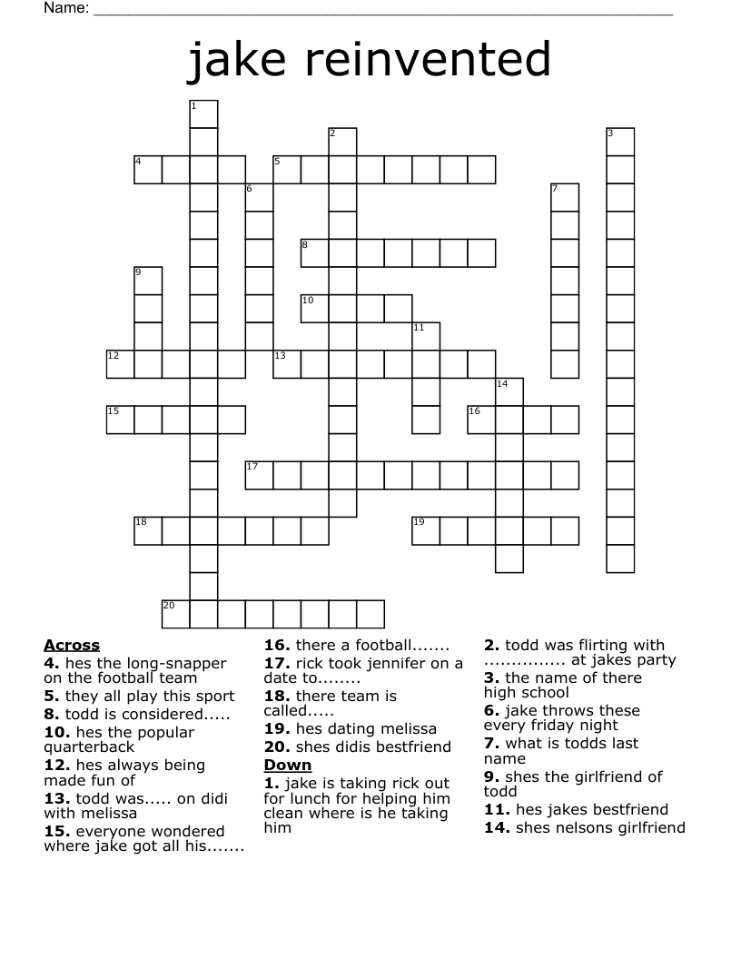 jake reinvented Crossword