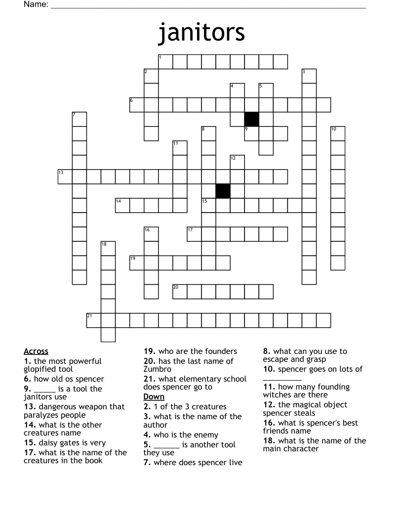 janitors Crossword