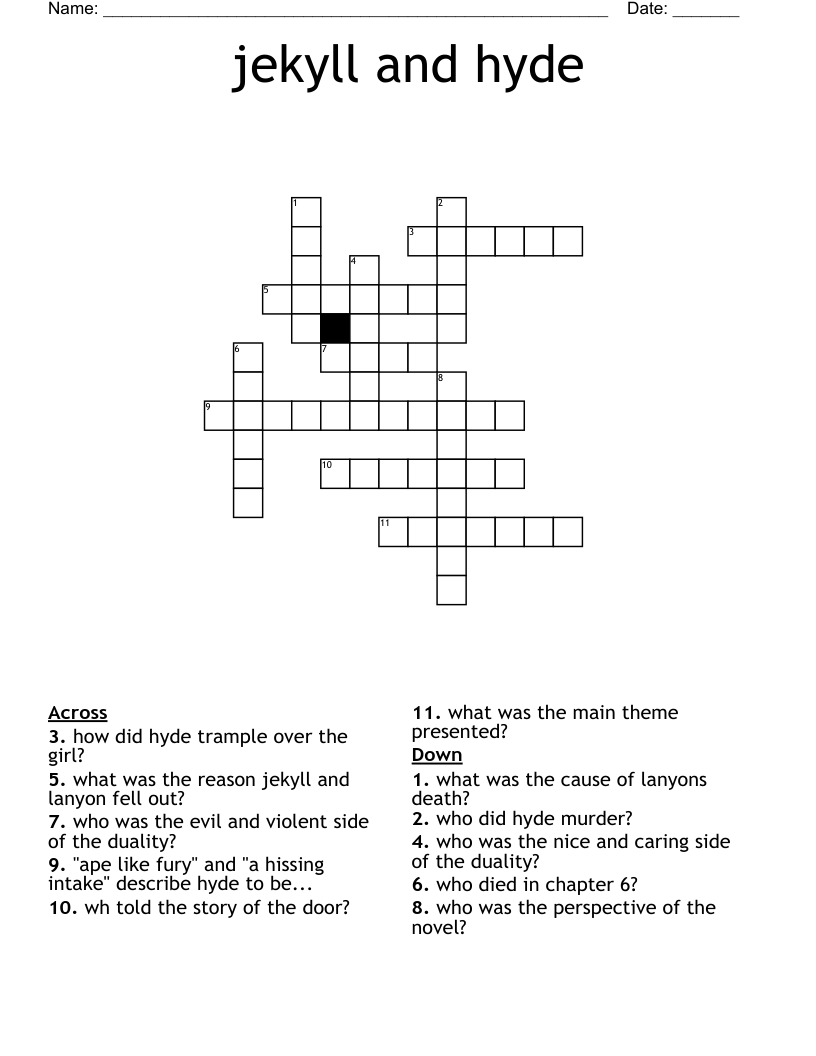 jekyll and hyde Crossword
