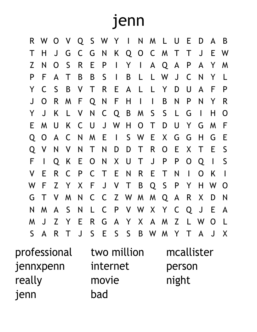 jenn  Word Search