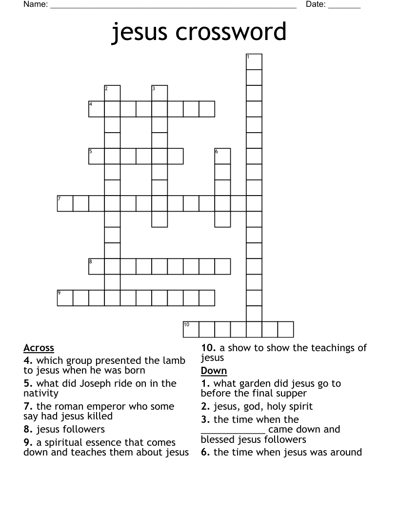 jesus crossword 