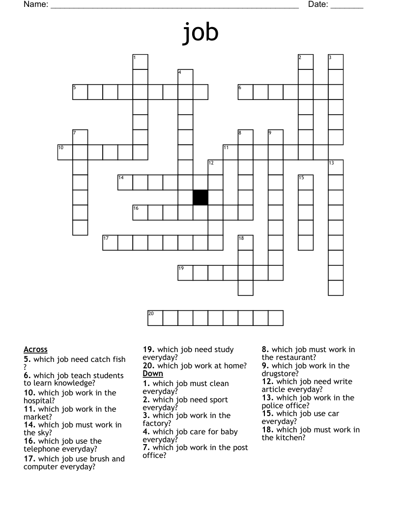 job Crossword