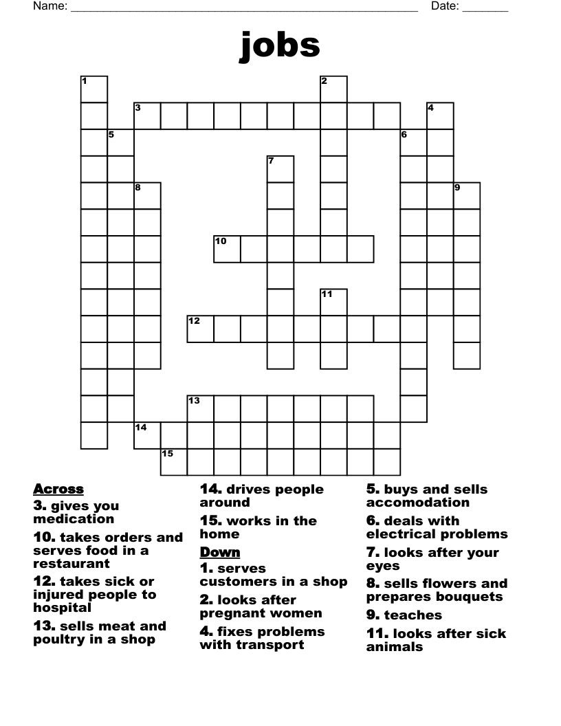 jobs Crossword