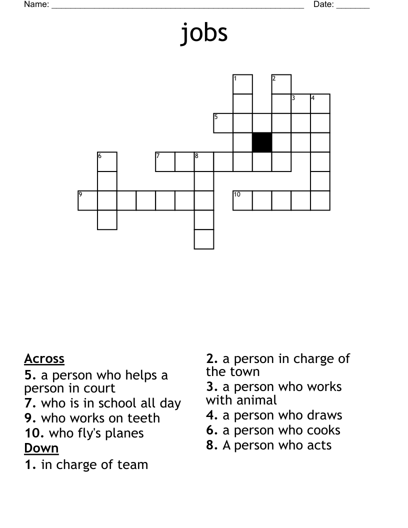 jobs Crossword