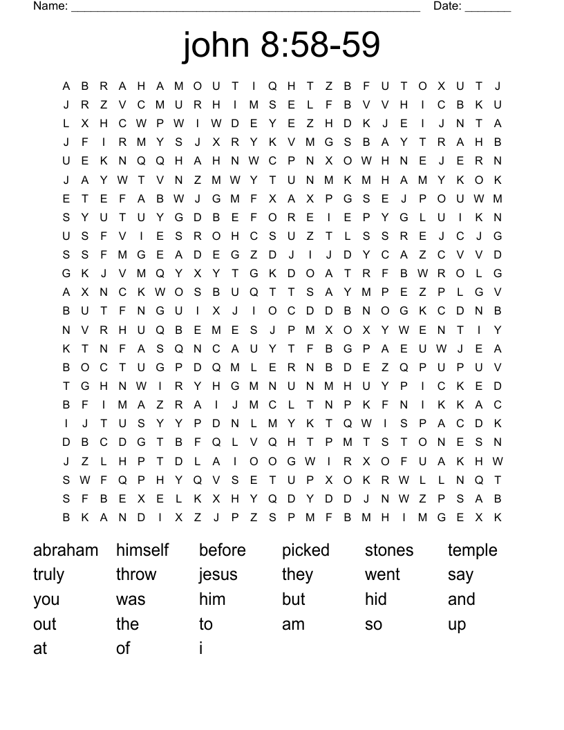 john 8:58-59 Word Search