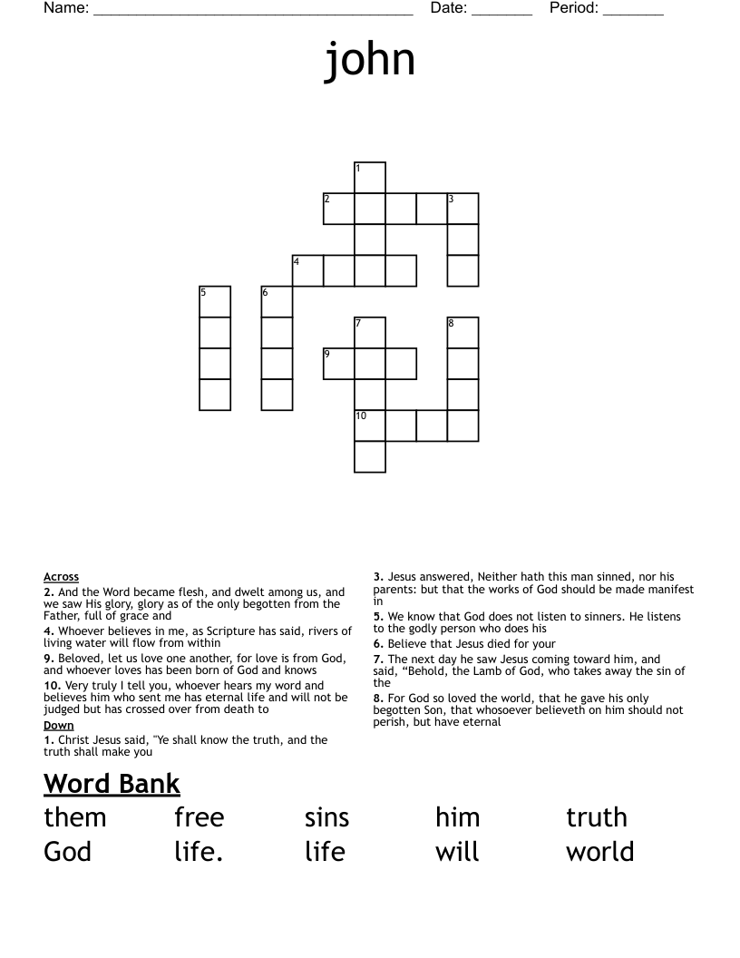 john  Crossword