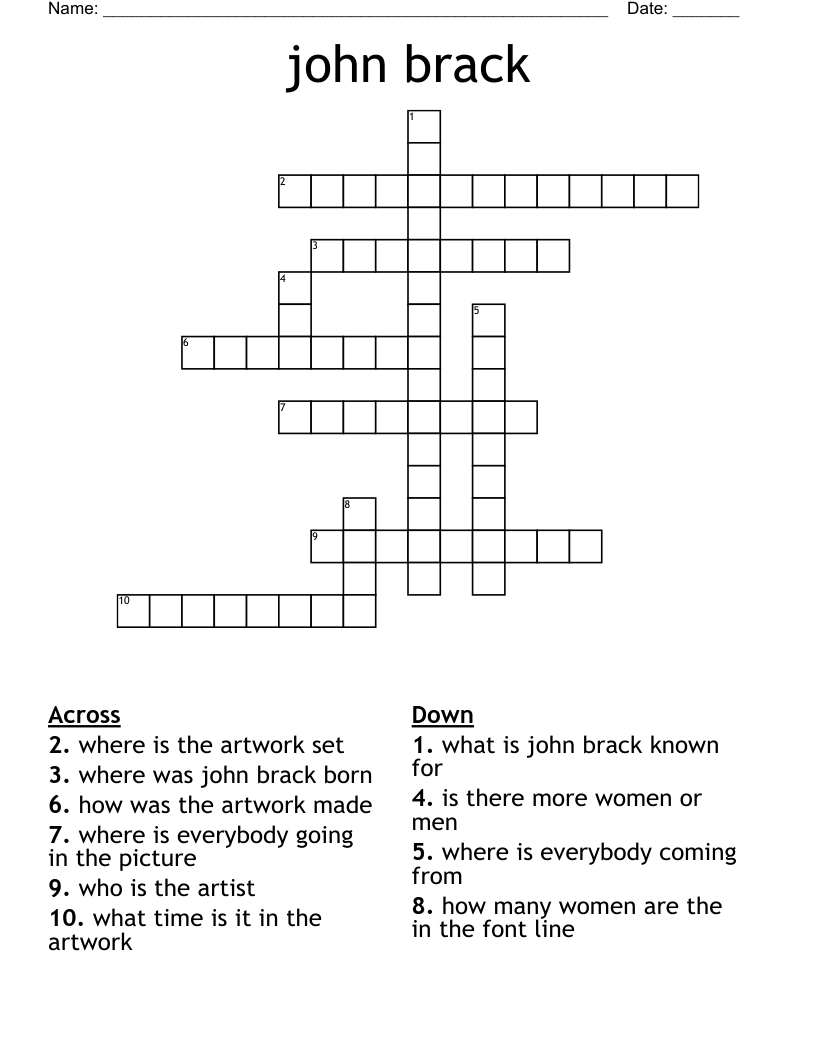 john brack Crossword