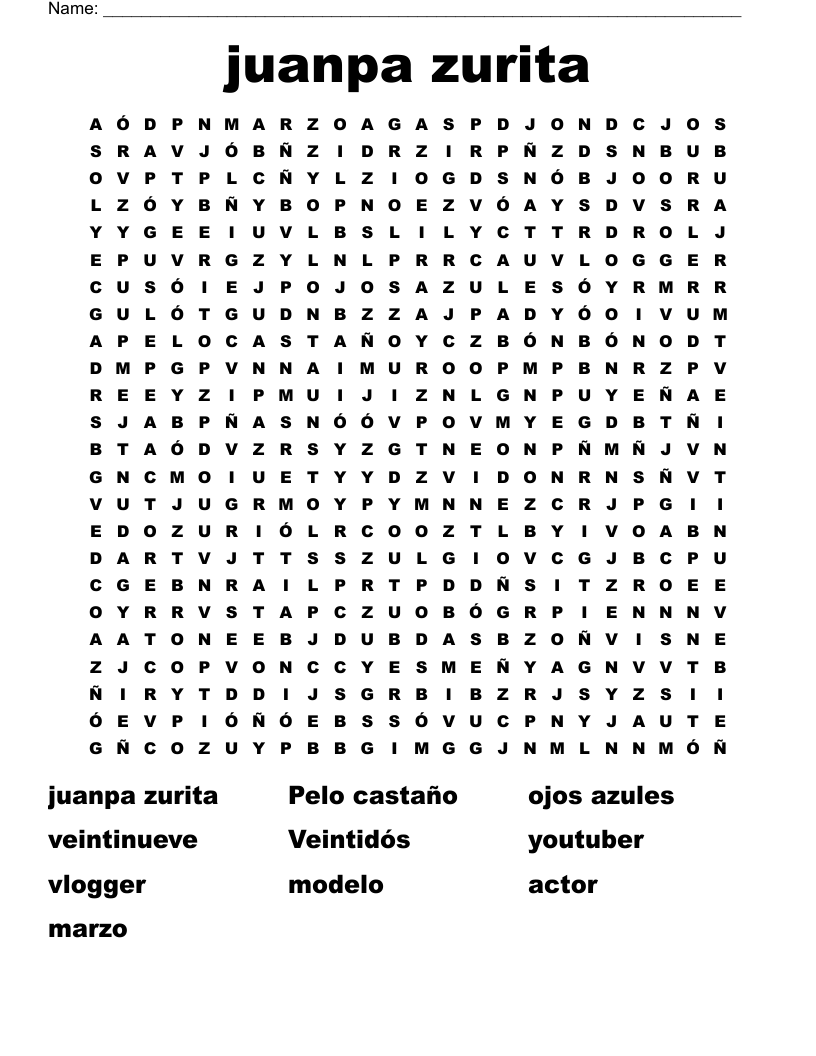 juanpa zurita Word Search