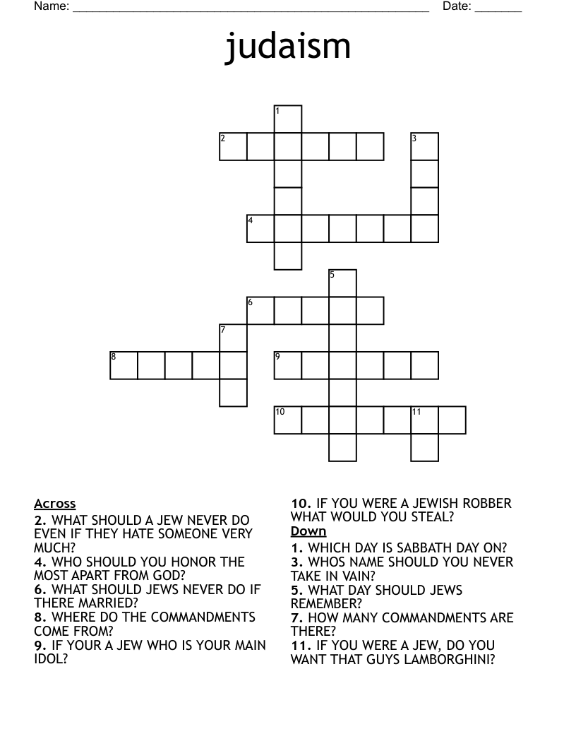 judaism Crossword