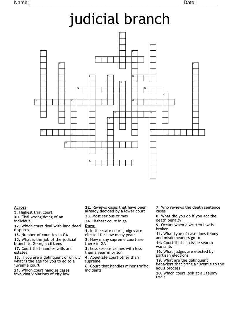 judicial branch Crossword