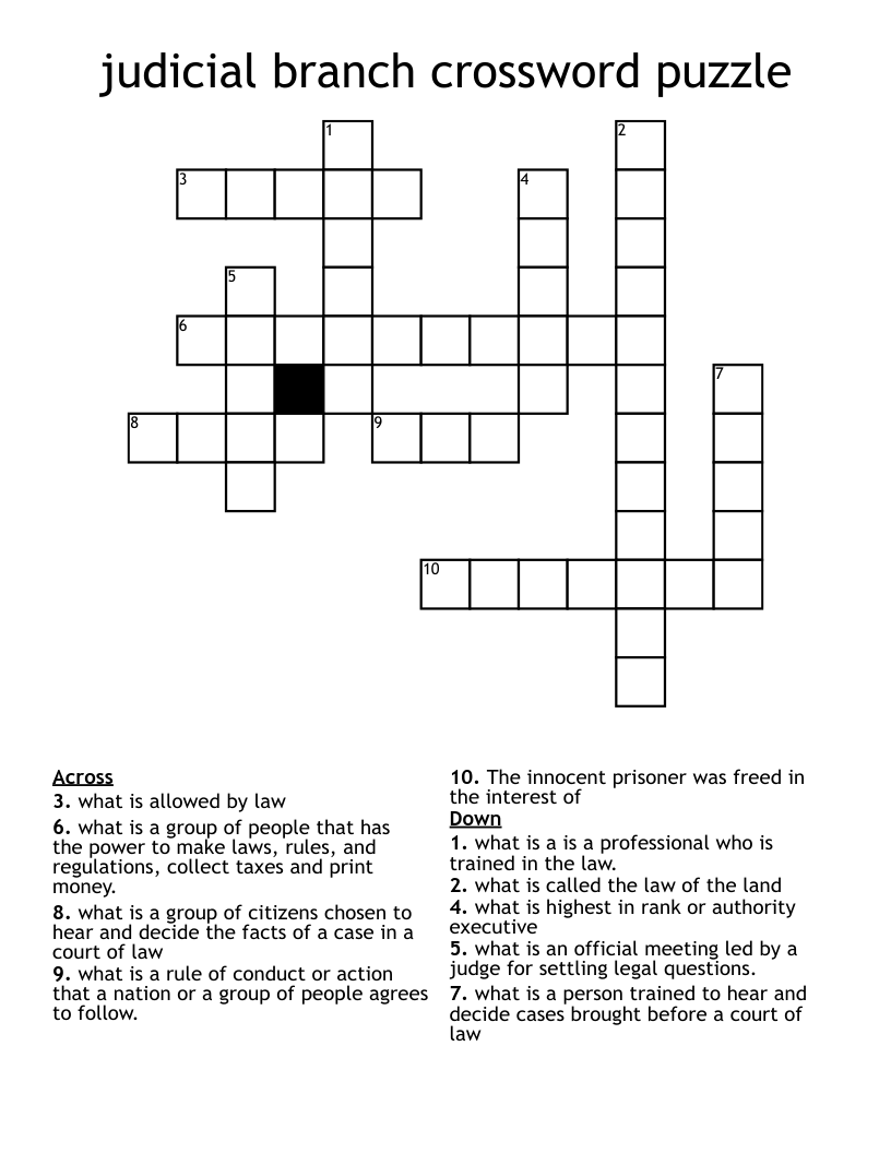 judicial branch crossword puzzle 