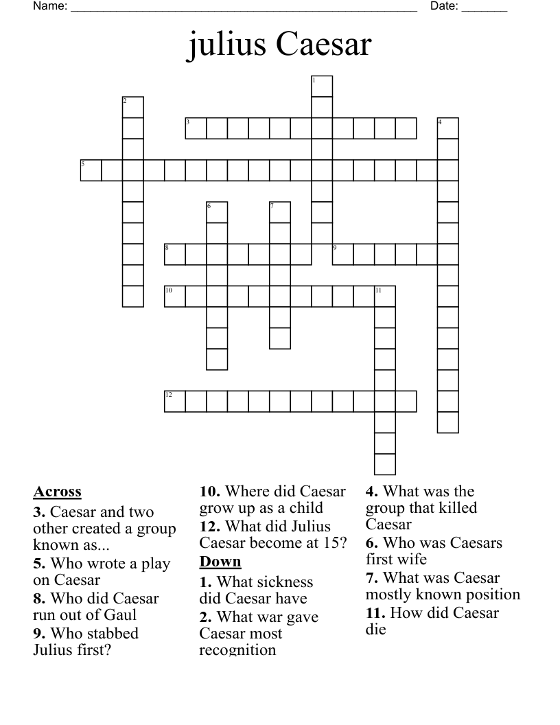 julius Caesar Crossword