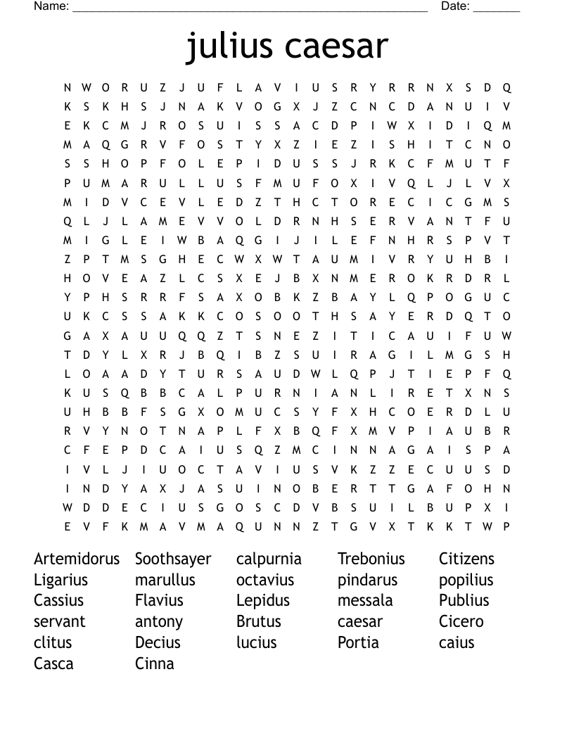 julius caesar Word Search