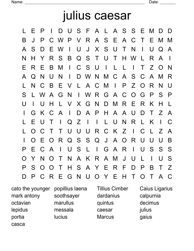 julius caesar Word Search