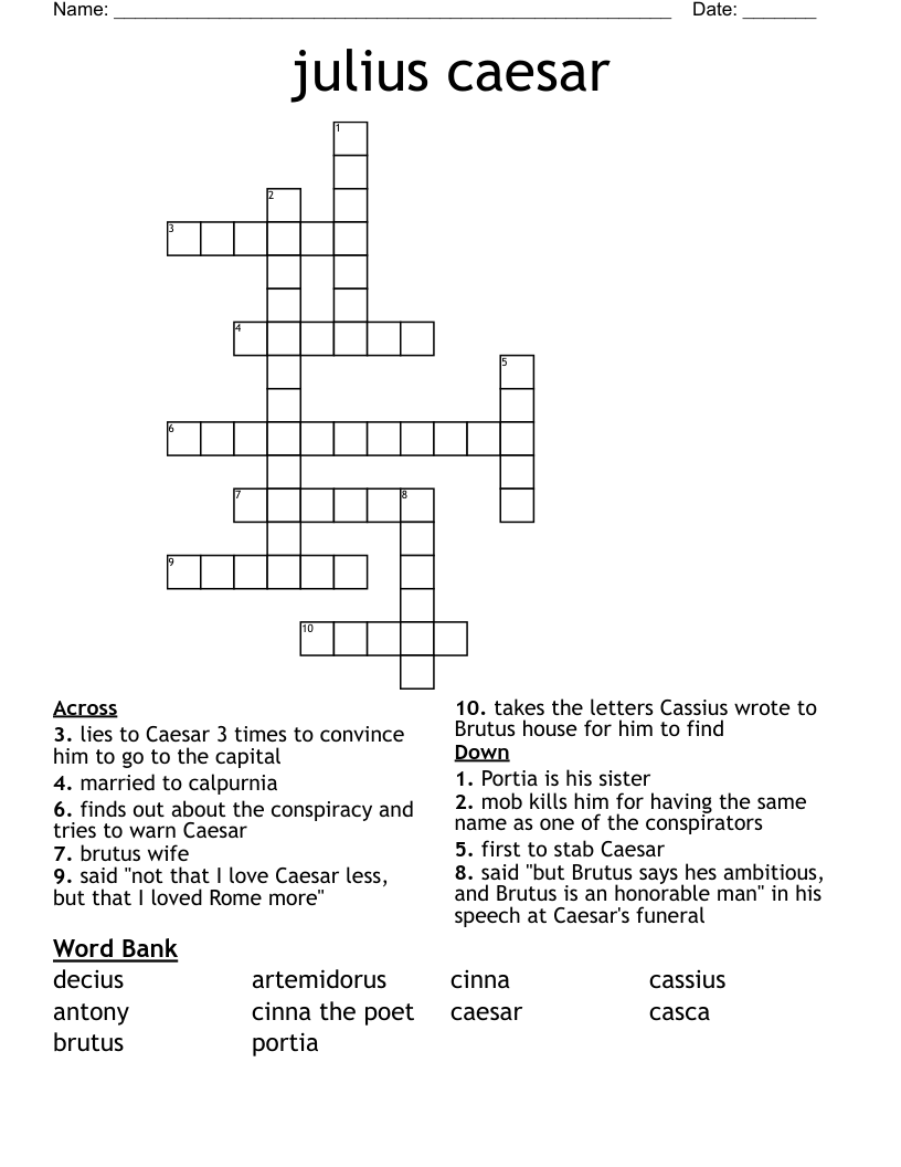 julius caesar Crossword
